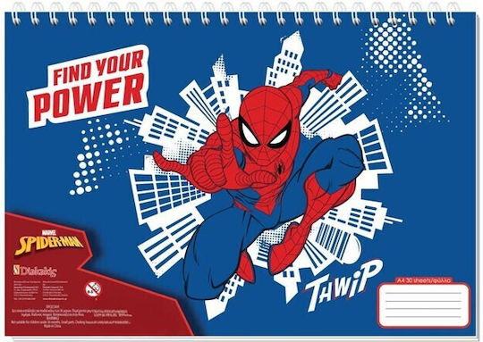 Spiderman Блок За Рисуване A4 30 Листа Синьо