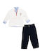 Kids Set with Pants Winter 3 Pieces Blue-White