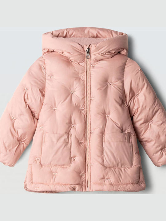 Evita Kinderjacken & Winterjacken Kinder Mäntel & Jacken Kurzer Daunen-Mantel mit Futter Kapuzen- Rosa