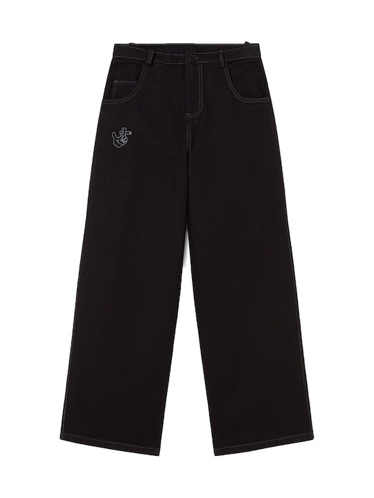 Herren Jeanshosen Relaxed Gerade Passform Schwarz