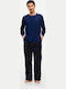 Tommy Hilfiger Summer Men's Cotton Pyjama Pants Blue Spell/Carbon Navy Flag Aop