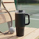 5Five Thermos Stainless Steel Bottle 600ml Black with Handle and Straw