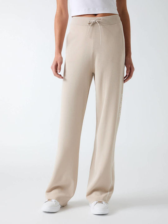 Guess Women's Fabric Trousers in Straight Leg Light Beige