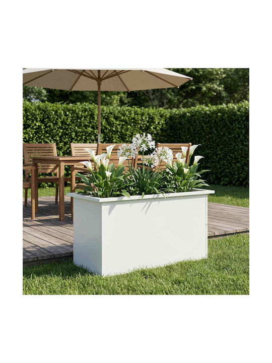 vidaXL Metallic White Planter Box 40x80x40cm