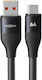 Moxom Geflochtenes USB Typ-C Kabel männlich - USB-A PD Schwarz 1m 022166-Black