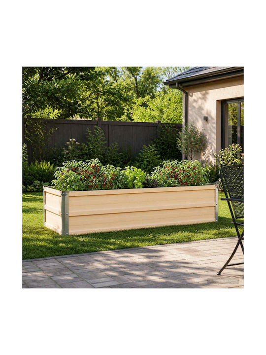 vidaXL Metallic Flower Pot Ivory 100x40x24cm