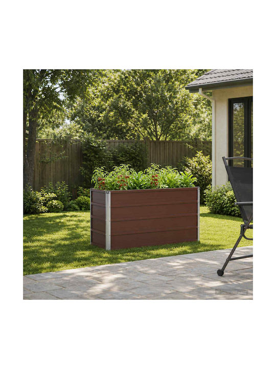 vidaXL Метална Кафява Саксия За Цветя 100x40x55см