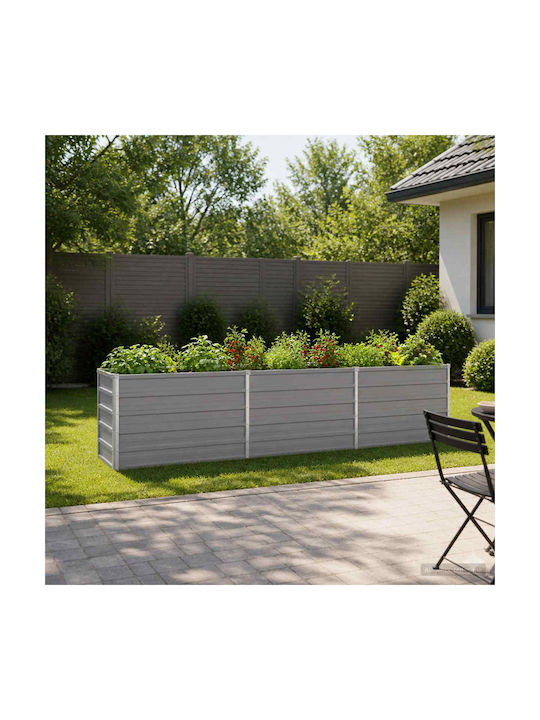 vidaXL Γλάστρα Μεταλλική Γκρι 240x40x55εκ.