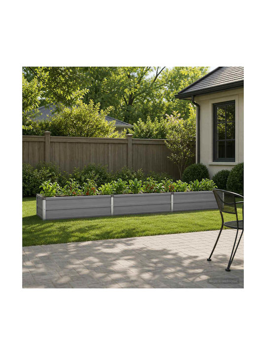 vidaXL Γλάστρα Μεταλλική Γκρι 240x40x24εκ.
