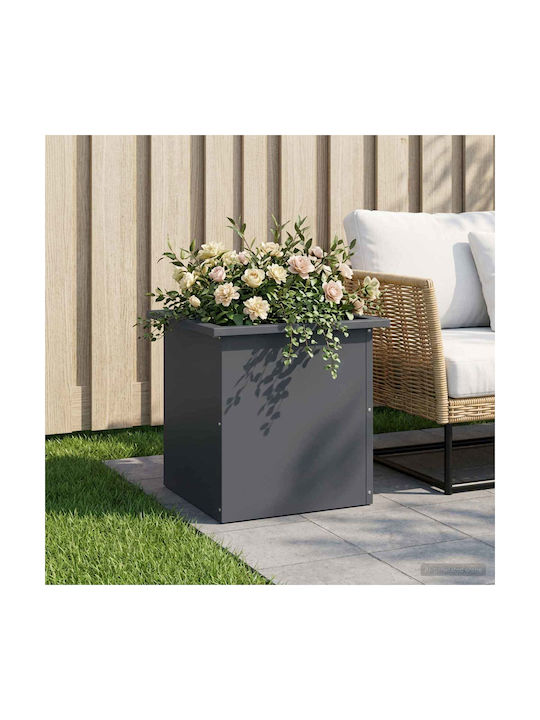 vidaXL Метална Кутия За Саксии Антрацит 40x40x40см