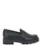 Leather Women's Loafers In Black Color