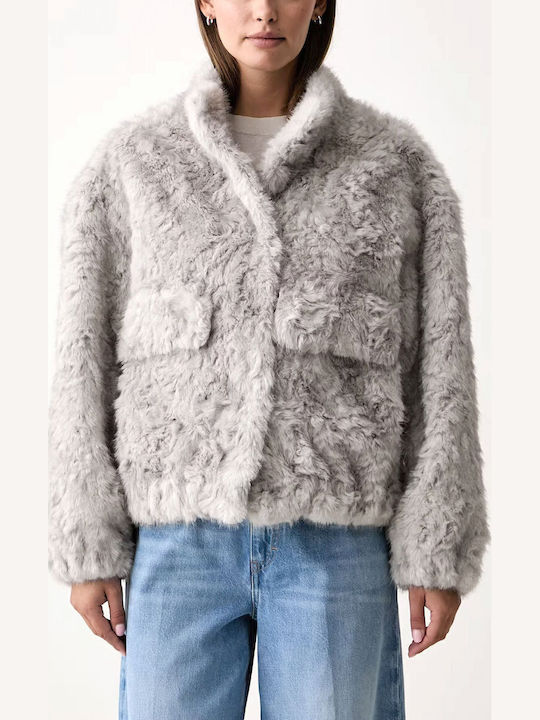 Short Women's Fur Light Grey