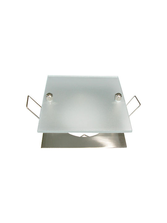 Gekas Metallic Recessed Spot with GU10 Bulb Base Silver