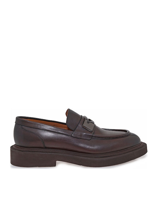 Leather Men's Loafers in Brown Colour