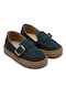 Babywalker Christening Leather Moccasins Blue