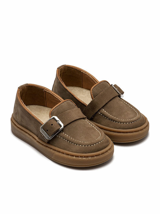 Babywalker Christening Leather Moccasins Brown
