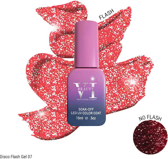 Mixcoco Ojă Pentru Unghii Cu Gel Disco Flash Gel 07 Cu Sclipici 15ml