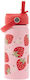 Stephen Joseph Rostfreier Stahl Kinder Trinkflasche Thermos mit Stroh Rote