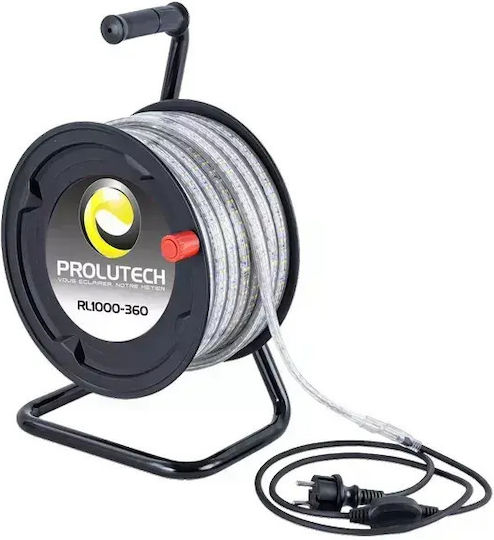 Prolutech Bandă LED Impermeabilă 220V Lumină Alb Natural 25m Tip SMD2835 cu Sursă de Alimentare