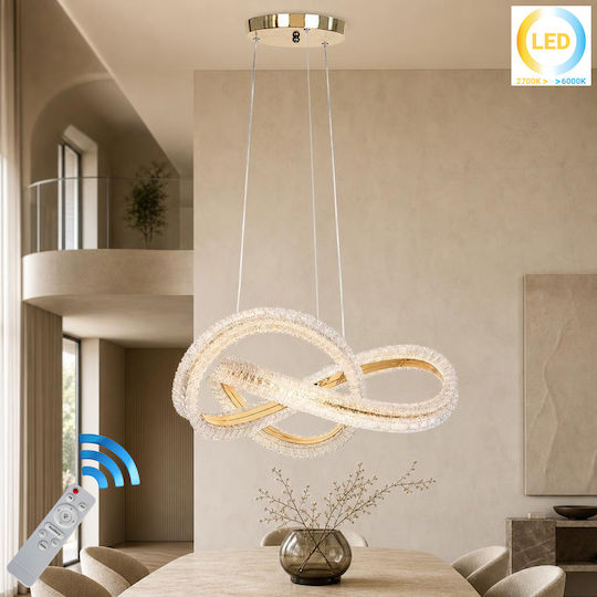 Keskor Κρεμαστό Φωτιστικό Χρυσό LED 55x55x20εκ.