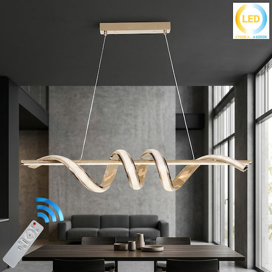 Keskor Κρεμαστό Φωτιστικό Χρυσό LED 100x19εκ.