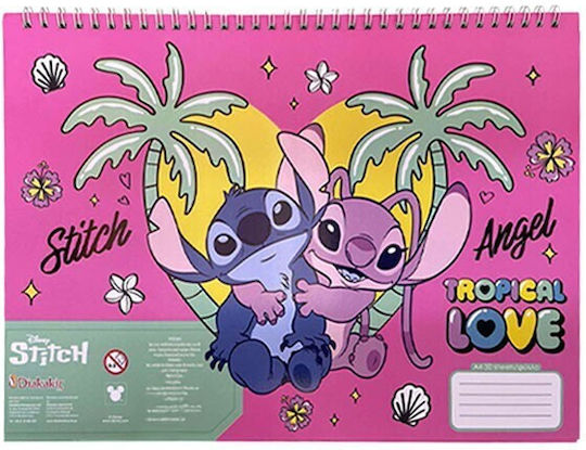 Lilo & Stitch Zeichenblock A4 30 Blätter Tropical Love