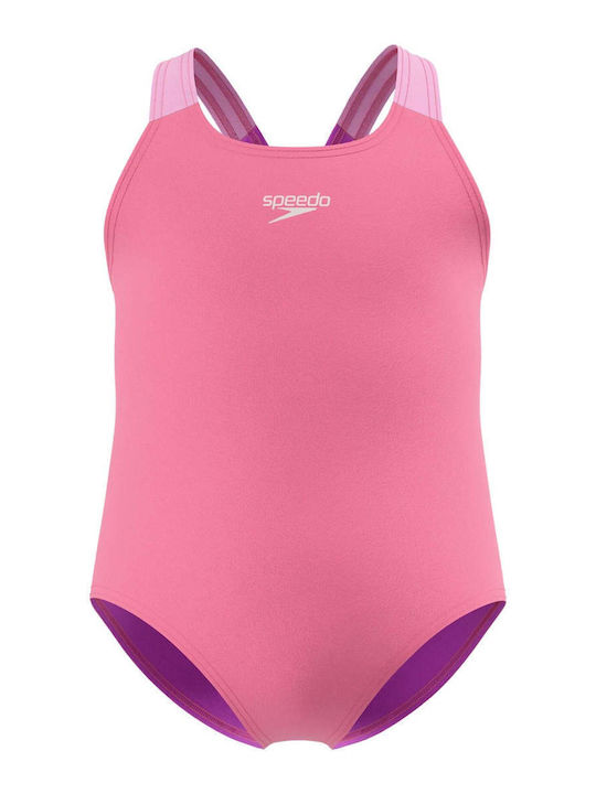 Speedo Solid Medalist Costum de baie pentru copii întreg roz