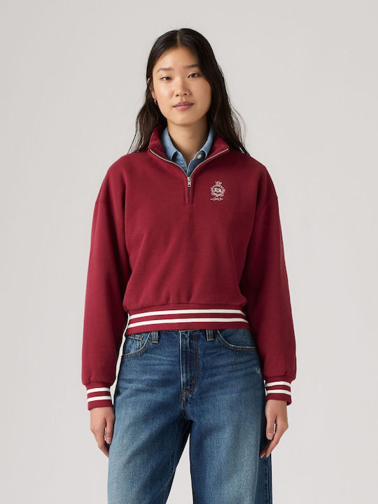 Women's Sweatshirt Cardigan Burgundy