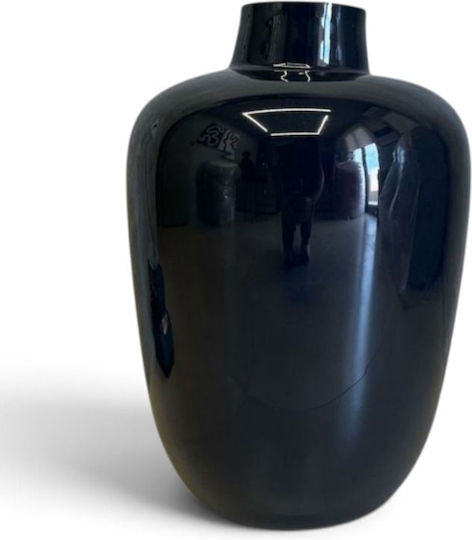 Dekorative Vase Glas Schwarz 25xH36,5cm
