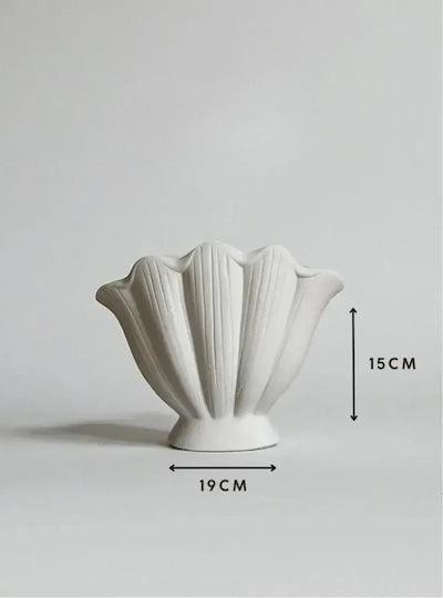SteweHome Декоративно Ваза Пластмасова Бяла x19xH15cm
