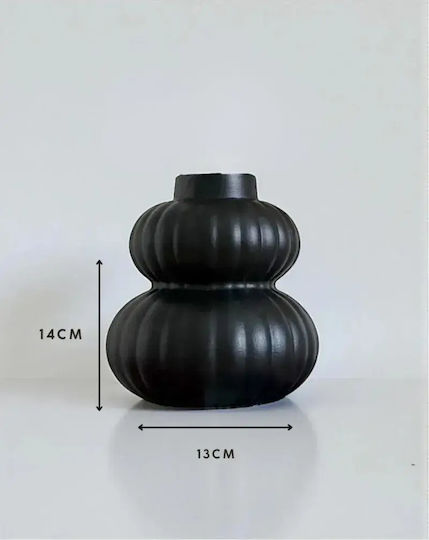 SteweHome Vază Decorativă Din Plastic Neagră x13xÎ14cm
