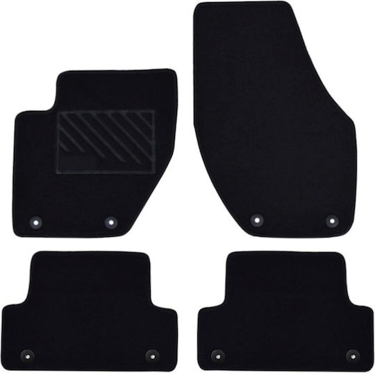 Car Mats Medium Quality Black Compatible Volvo V40 Set of 4