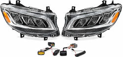 Предни Фарове Комплект Mercedes-Benz Sprinter W907 2018-2023 Черни Full LED Предни Фарове Комплект Mercedes-Benz Sprinter W907 2018-2023 Черни Full LED