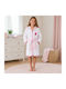 Ramel Kids Bathrobe White-Pink Hooded