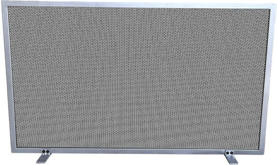 Frans Μεταλλικό Προστατευτικό Τζακιού 80x50cm Ασημί