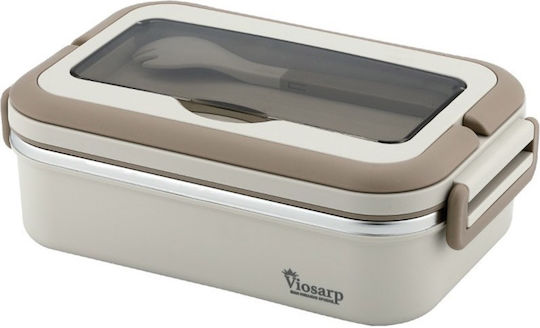 Viosarp Inox Beige Lunch Box With Compartments 1.2lt