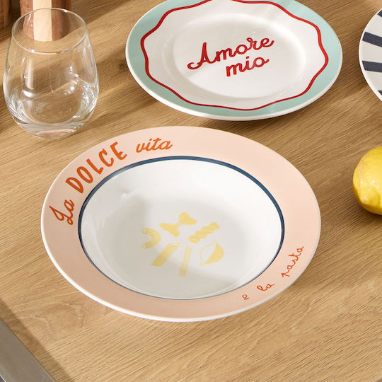 S-d Soup Plate Porcelain Orange 22.5cm Diameter