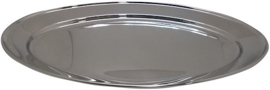 Tabletop Servierplatte Oval Rostfreier Stahl Silber