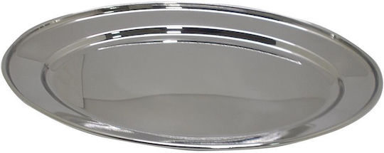Tabletop Servierplatte Oval Rostfreier Stahl Silber