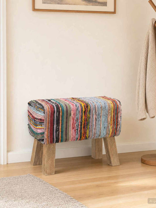 Outdoor Wooden Bench With Cushions 60x30x45cm