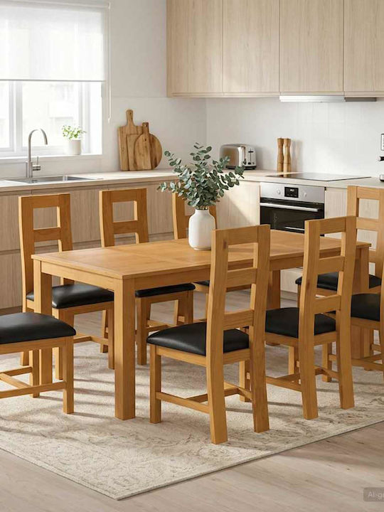 Set de sufragerie cu 8 scaune 200x100 cm