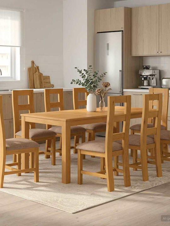 Set de sufragerie cu 8 scaune 200x100cm