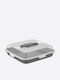 Dunya Plastic Cake Stand with Grey Lid 36x36x10cm