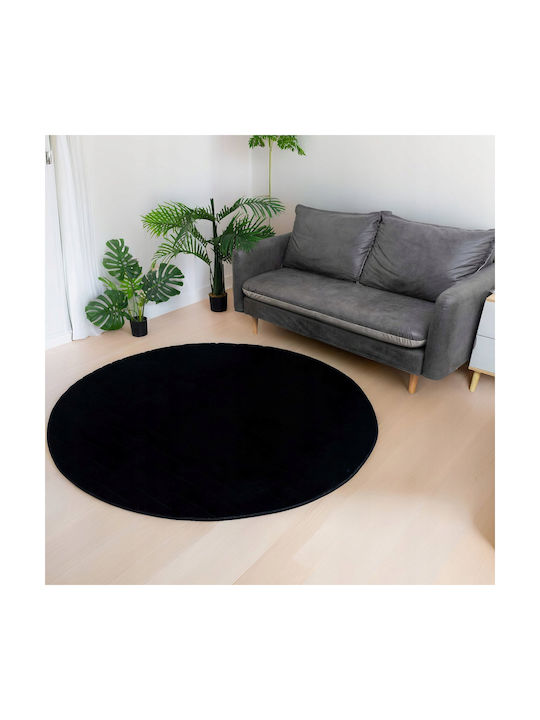 Strado Covor Rotund Negru Φ160cm