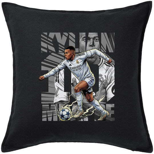 Koupakoupa Sofa-Kissen Kylian Mbappe Frankreich aus 100% Baumwolle Schwarz 50x50cm