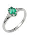 Women's Ring with Diamond in 18K White Gold