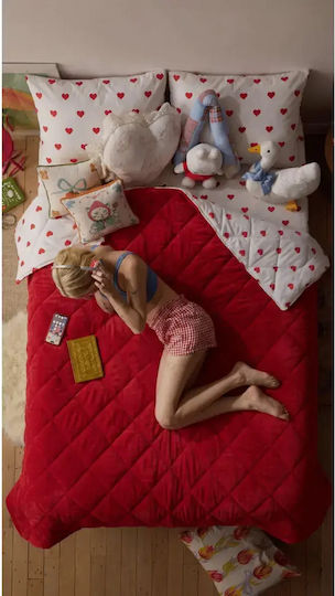 SteweHome Steppdecke Halbdoppelt 195x215cm Rote