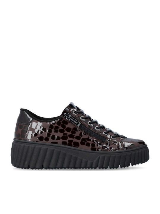 Damentliche Anatomische Sneakers Krokodil Braun