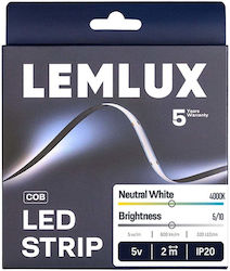 Lemlux Bandă LED 5V pentru Televizor Alb Natural 2m