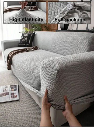 SteweHome Husă Elastică Canapea Cu Două Locuri Gri 180x230cm